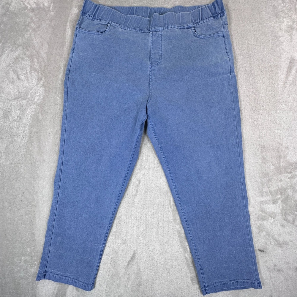 I Believe Jeggings Jeans Womens 2XL Blue Stretch Elastic Waist High Rise Casual